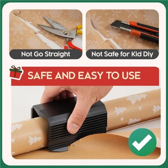 2PC Wrapping Paper Cutter Christmas Paper Roll Cutters Paper Cutter Slider Tool - Picture 4 of 7